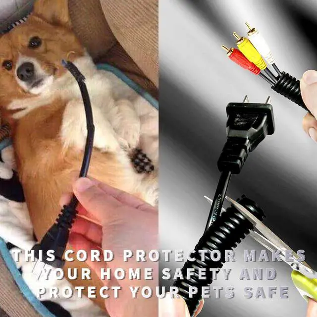 Alt view image 2 of 6 - 30 ft Dog Cat Cord Protector Electric Wires Covers Wire Loom Tubing Protect Wires from Rabbits, Cats and Other Pets - Outside Diameter 13mm