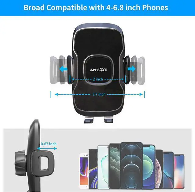 Alt view image 7 of 7 - 14 Gooseneck Car Phone Holder Heavy Duty Phone Holder for Truck [Flexibile Long Arm] [Anti shake stabilizer]Windshield Car Phone Mount Suction Cup Fit For iPhone  &Other Cellphone