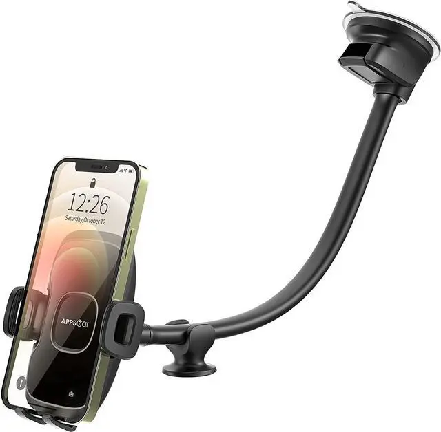 Main image of 14 Gooseneck Car Phone Holder Heavy Duty Phone Holder for Truck [Flexibile Long Arm] [Anti shake stabilizer]Windshield Car Phone Mount Suction Cup Fit For iPhone  &Other Cellphone