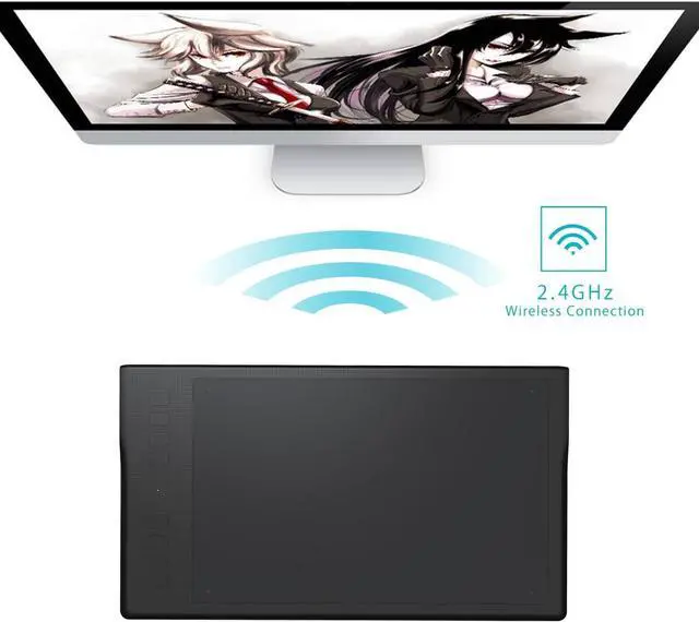 Alt view image 4 of 7 - HUION Inspiroy Q11K Wireless Graphic Drawing Tablets with 8192 Pressure Sensitivity 8 Customizable Shortcut Keys, 11 x 6.87 inches Digital Pen Tablet for Mac, Windows PC
