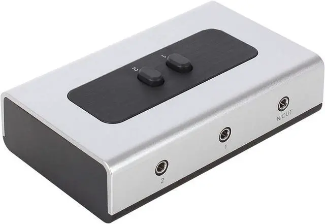 Main image of 2 Port 3.5mm Stereo Manual Switch Box AUX Audio Speaker selector(Wall Mount Hole Built-in, Wall or Table Available)