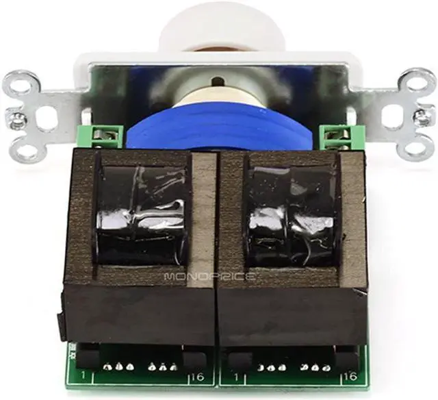 Alt view image 2 of 4 - Monoprice Speaker Volume Controller - Rotary Type, 100 Watts Per Channel, 4-16 Ohms, Single Gang, White