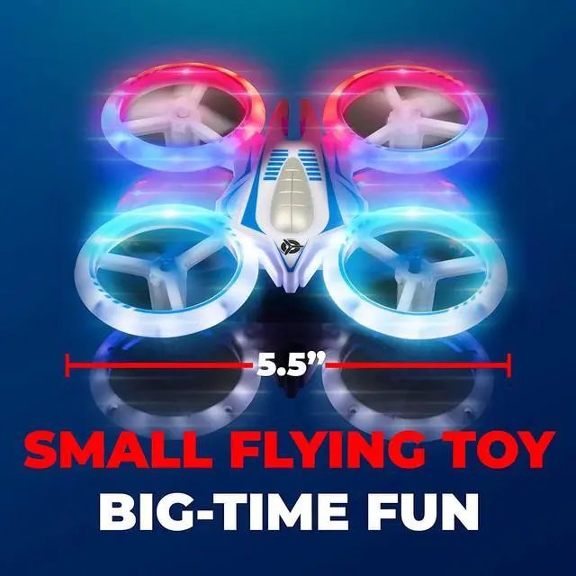 Alt view image 6 of 6 - Force1 UFO 4000 Mini Drone for Kids - LED Remote Control Drone, Small RC Quadcopter for Beginners, 2.4GHz Remote Control, 360 Flips, 2 Speed UFO Drone, 2 RC Drone Toy Batteries, Flying Drones for Kids