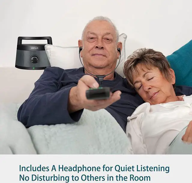 Alt view image 5 of 7 - Wireless Portable TV Speakers with TV Audio Listening Assistance, Voice Highlighting TV Speakers for Hard of Hearing, Seniors and Elderly, 100ft Range, Extra Headset & 2 Adapters -SM-621D