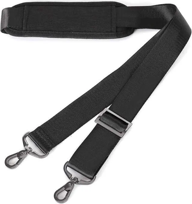Main image of MOSISO 56 inch Shoulder Strap, Adjustable Soft Universal Non-Slip Strap | Thick Replacement Strap, Fit Padded with Metal Swivel Hooks for Laptop Shoulder Bag/Laptop Messenger Bag, Black