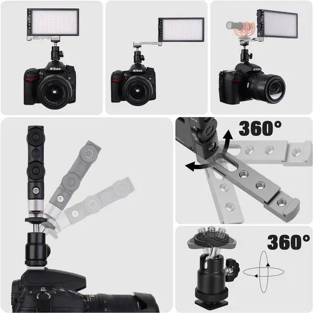 Alt view image 6 of 7 - Pixel G1s RGB Video Light with APP Control, Built-in 12W Rechargeable Battery LED Camera Light, 10 Common Lighting Effects, CRI97 2500-8500K RGB Video Light with Aluminum Alloy Body