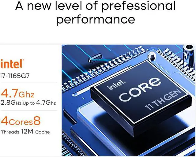 Alt view image 2 of 7 - Ninkear M11 Mini PC Windows 11 Intel 11th I7-1165G7 16GB DDR4 512GB SSD WIFI 6.0 Desktop Gaming Computer