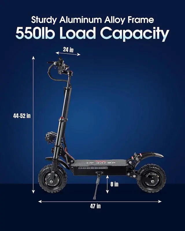 Alt view image 4 of 7 - Adults Electric Scooter, Max Speed 50 MPH, 60V 33Ah 5600W High Power Dual Motor,Up to 60Miles Range Battery, 11 Inch Pneumatic Off-Road Tires with Detachable Seat for Daily Commuting, Off-Road
