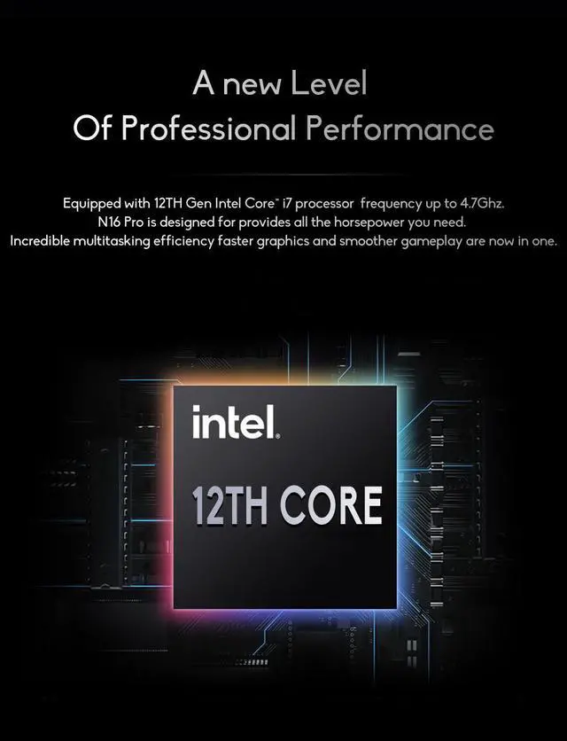 Alt view image 6 of 7 - Ninkear Laptop N16 Pro 16 inch 2.5K 165Hz Intel Core i7-1260P WiFi 6 32GB RAM+2TB SSD Office Computer Laptop Windows 11 Notebook