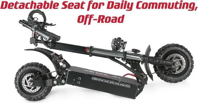 Alt view image 3 of 7 - Adults Electric Scooter, Max Speed 50 MPH, 60V 33Ah 5600W High Power Dual Motor,Up to 60Miles Range Battery, 11 Inch Pneumatic Off-Road Tires with Detachable Seat for Daily Commuting, Off-Road