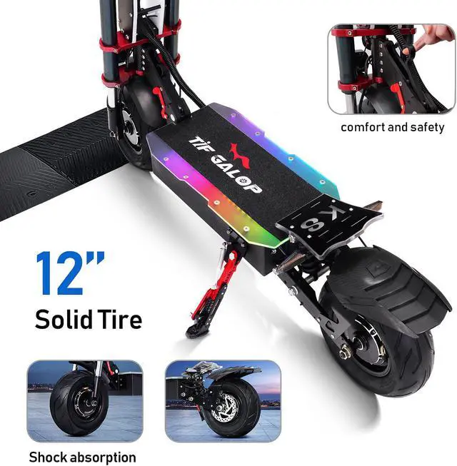 Alt view image 5 of 7 - Adult Electric Scooter Series Dual Drive 5600W-6000W Motor, Max Speed 50mph, Max Range 60~70 Miles, All Terrain Off-Road Tires, Electric Scooter with Detachable Seat