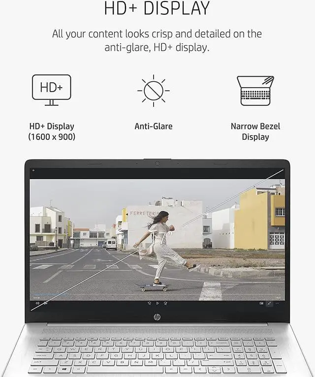 Alt view image 3 of 6 - HP 17-inch Home Business Laptop, 11th Intel Core i5-1135G7, Intel Iris Xe Graphics, 16GB DDR4  256GB PCIe SSD, 17.3" Full HD Anti-glare Screen, Web-cam & Dual Mics, HDMI,Webcam, Win10 Pro