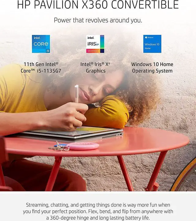 Alt view image 5 of 7 - HP Pavilion x360 14 Touchscreen Laptop, 11th Gen Intel Core i5-1135G7 4-Cores Processor, Intel Iris Xe Graphics, 8GB DDR4  1TB PCIe SSD,14" diagonal, FHD (1920 x 1080) Display, Windows 10 Pro