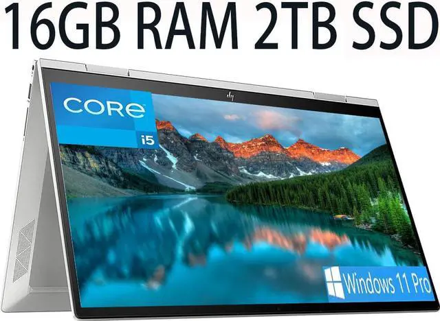 Main image of HP Envy X360 2-in-1 15 laptop, 12th Generation Intel i5-1235U 10-Core, Intel Iris Xe Graphics, 16GB DDR4  2TB PCIe SSD, 15.6FHD IPS Touchscreen, Backlight Keyboard, Bluetooth, Windows 11 Pro