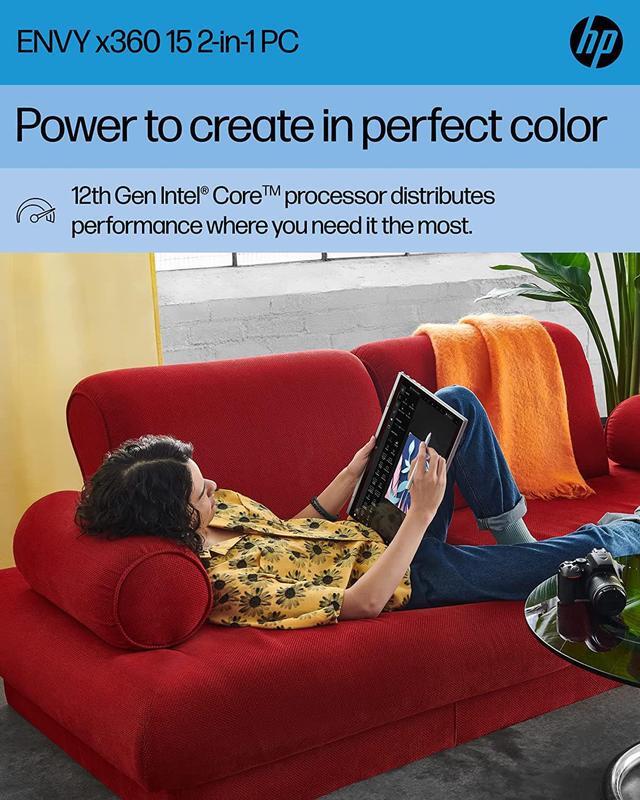 Alt view image 7 of 7 - HP Envy x360 15 2-in-1 Laptop, Intel Core i7-1260P 12-Cores Processor, Intel Iris Xe Graphics, 32GB DDR4  1TB PCIe SSD, 15.6" FHD IPS Touchscreen, WiFi, Backlight Keyboard, FP Reader, Windows 11