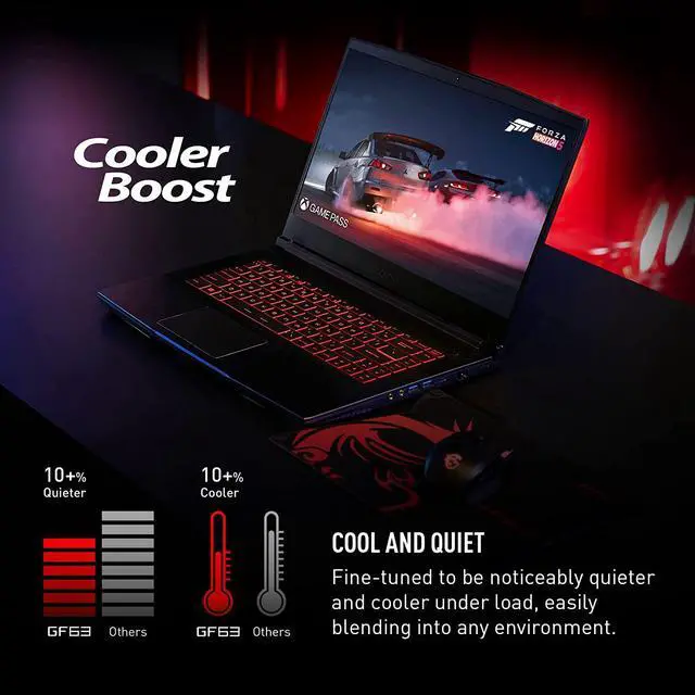 Alt view image 4 of 7 - MSI GF63 15 Gaming Laptop, 12th Gen Intel Core i7-12650H(Beats i9-11950H), RTX 4050 6GB Graphics, 32GB DDR4  1TB PCIe SSD, 15.6" FHD 144Hz Display, Backlight Keyboard, Bluetooth, Windows 11 Pro