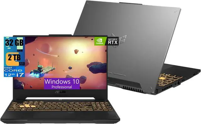 Main image of ASUS TUF F15 Gaming Laptop, 15.6'' FHD 144Hz Display, Intel Core i7-12700H 14 Cores Processor, NVIDIA GeForce RTX 4070 8GB GDDR6, 32GB DDR4  2TB PCIe SSD, Backlit Keyboard, Windows 10 Pro