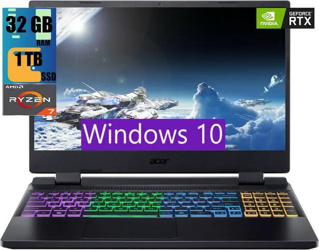 Main image of Acer Nitro 5 15 Gaming Laptop, 15.6" QHD 165Hz Display, AMD Ryzen 7 6800H 8 Core processor, GeForce RTX 3070 Ti 8GB GDDR6, 32GB DDR5  1TB PCIe SSD, Wi-Fi 6E, RGB Backlit, Windows 10