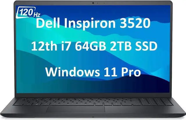Alt view image 2 of 6 - Dell Inspiron 3520 15 Laptop, 15.6" Full HD (1920x1080) Display, Intel Core i7-1255U 10-Core Processor, Intel Iris Xe Graphics, 32GB DDR4  2TB PCIe SSD, Webcam, Wi-Fi 6, Windows 11 Pro