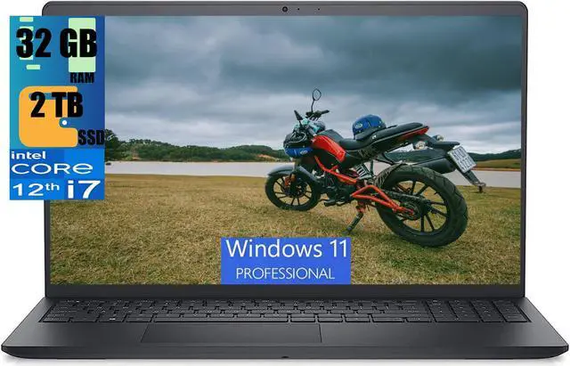 Main image of Dell Inspiron 3520 15 Laptop, 15.6" Full HD (1920x1080) Display, Intel Core i7-1255U 10-Core Processor, Intel Iris Xe Graphics, 32GB DDR4  2TB PCIe SSD, Webcam, Wi-Fi 6, Windows 11 Pro