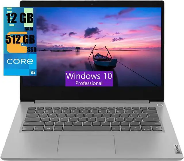 Main image of Lenovo IdeaPad 3 14 Laptop, 14" FHD (1920 x 1080) Display, Intel Core i5-1135G7 4 Cores Processor, Intel Iris Xe Graphics, 12GB DDR4  512GB PCIe SSD, Wi-Fi 6 and Bluetooth, Windows 10 Pro