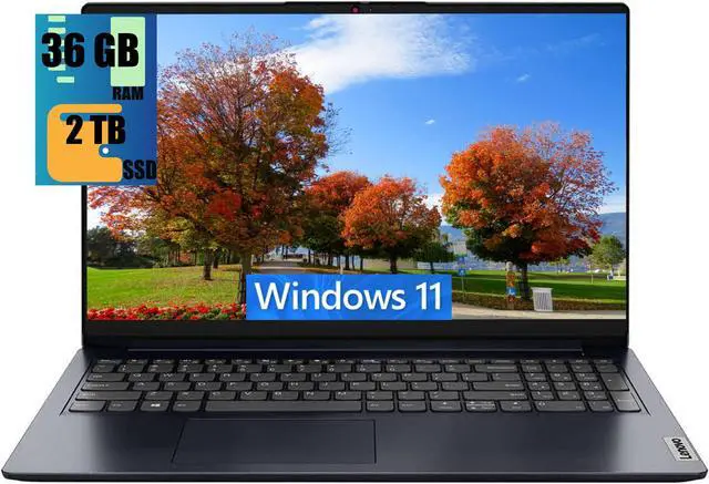 Main image of Lenovo IdeaPad 1 15 Laptop, 15.6" FHD (1920 x 1080) Display, Intel Pentium Silver N6000 4 Cores Processor, Intel UHD Graphics, 36GB DDR4  2TB PCIe SSD, SD Card Reader, Wi-Fi 6, Windows 11
