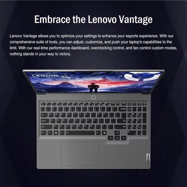 Alt view image 6 of 7 - Lenovo Legion 16 Gaming Laptop, 16" QHD+ 165 Hz Display, Intel Core i9-14900HX 24 Cores Processor, NVIDIA GeForce RTX 4070 8GB GDDR6, 32GB DDR5  2TB PCIe SSD, RGB Backlit Keyboard, Windows 10 Pro