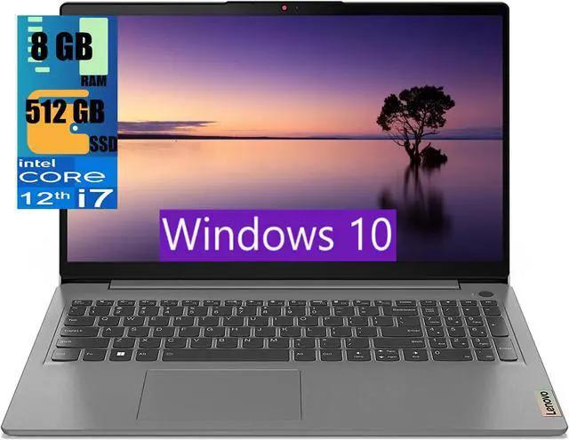 Main image of Lenovo IdeaPad 3 15 Laptop, 15.6" Full HD Touchscreen, Intel Core i7-1255U 10-Core Processor, Intel Iris Xe Graphics, 8GB DDR4  512GB PCIe SSD, Backlit Keyboard, Fingerprint, Windows 10