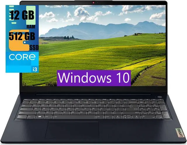 Main image of Lenovo IdeaPad 3 15 Laptop, 15.6" FHD (1920 x 1080) Display, Intel Core i3-1215U 6-Core Processor, Intel UHD Graphics, 12GB DDR4  512GB PCIe SSD,Backlit Keyboard | Fingerprint, Windows 10
