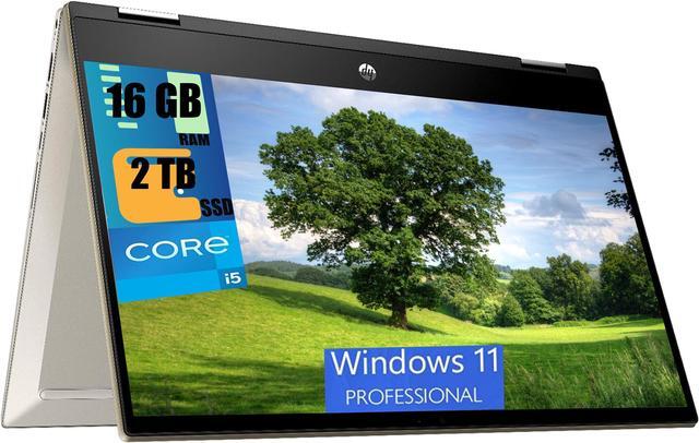 Main image of HP Pavilion x360 2-in-1 14 Laptop, 14" FHD Touchscreen, Intel Core i5-1135G7 4 Cores Processor, Intel Iris Xe graphics, 16GB DDR4  2TB PCIe SSD, Fingerprint Reader, Webcam, Windows 11 Pro