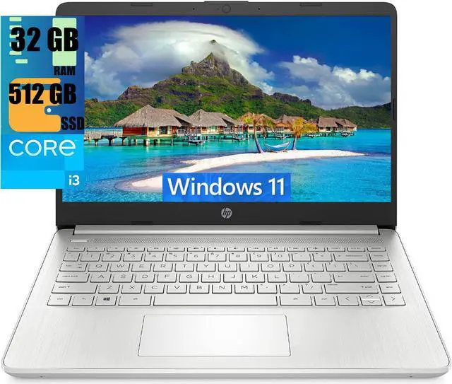 Main image of HP Pavilion 14 Laptop, 14" FHD (1920 x 1080) Display, Intel Core i3-1125G4 4 cores Processor, Intel UHD Graphics, 32GB DDR4  512GB PCIe SSD, Webcam, HDMI, WiFi, Bluetooth, Windows 11