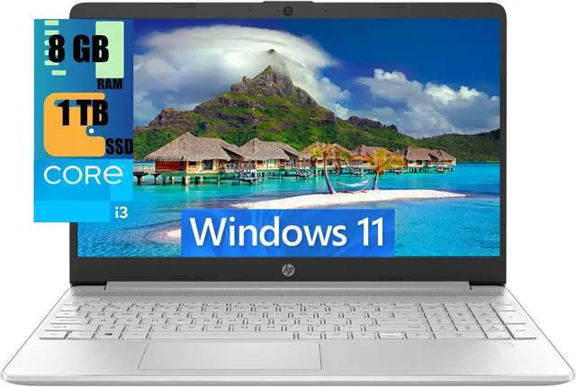 Main image of HP 15 Laptop, 15.6" HD Touchscreen, Intel Core i3-1215U 6 cores Processor, Intel UHD graphics, 8GB DDR4  1TB PCIe SSD, WiFi, Bluetooth, HDMI, USB-A&C, Windows 11