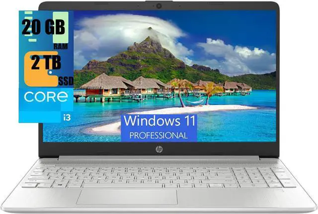 Main image of HP 15 Laptop, 15.6" HD Touchscreen, Intel Core i3-1215U 6 cores Processor, Intel UHD graphics, 20GB DDR4  2TB PCIe SSD, WiFi, Bluetooth, HDMI, USB-A&C, Windows 11 Pro