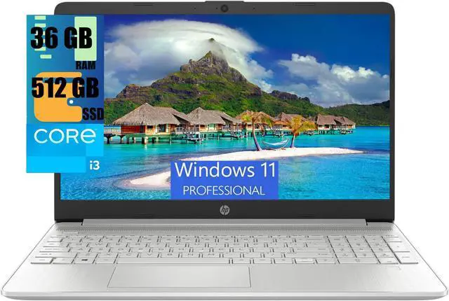 Main image of HP 15 Laptop, 15.6" HD Touchscreen, Intel Core i3-1215U 6 cores Processor, Intel UHD graphics, 36GB DDR4  512GB PCIe SSD, WiFi, Bluetooth, HDMI, USB-A&C, Windows 11 Pro