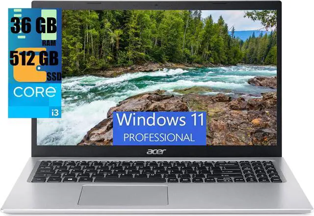 Main image of Acer Aspire 5 15 Laptop, 15.6" Full HD Display, Intel Core i3-1115G4 Up to 4.1GHz (Beat i5-1030G7) Processor, Intel UHD Graphics, 36GB DDR4  512GB PCIe SSD, WiFi 6, Windows 11 Pro