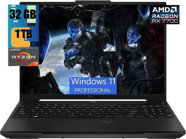 Main image of ASUS TUF Gaming A16 Laptop, 16" FHD+ 165Hz Display, AMD Octa-core Ryzen 7 7735HS Processor, AMD Radeon RX 7700S 8GB Graphic, 32GB DDR5  1TB PCIe SSD, Backlit USB-C USB4, Windows 11 Pro