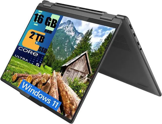 Main image of Lenovo Yoga 7 14 2-in-1 Laptop, 14" FHD+ Touchscreen, Intel 12-core Ultra 5 125U Processor, Integrated Intel Graphics, 16GB  DDR4  2TB PCIe SSD, Backlit, Fingerprint, FHD Webcam, Windows 11 Home