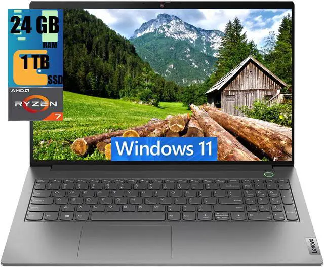 Main image of Lenovo ThinkBook 15 Gen 4 Business Laptop, 15.6" FHD (1920 x 1080) Display, AMD Ryzen 7 5825U 8 Cores Processor, AMD Radeon Graphics, 24GB DDR4  1TB PCIe SSD, FP Reader, Wi-Fi 6, Windows 11