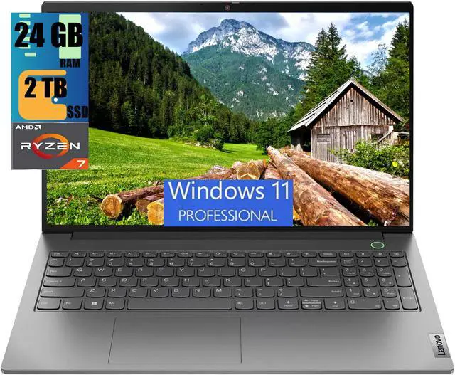 Main image of Lenovo ThinkBook 15 Gen 4 Business Laptop, 15.6" FHD (1920 x 1080) Display, AMD Ryzen 7 5825U 8 Cores Processor, AMD Radeon Graphics, 24GB DDR4  2TB PCIe SSD, FP Reader, Wi-Fi 6, Windows 11 Pro