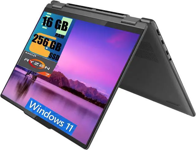 Main image of Lenovo Yoga 7 2-in-1 14 Laptop, 14" FHD+ Touchscreen, AMD Zen 4 Octa-core Ryzen 7 8840HS Processor, AMD Radeon 780M Graphics, 16GB  DDR4  256GB  PCIe SSD, Backlit, FP, FHD Webcam, Windows 11 Home