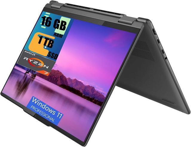 Main image of Lenovo Yoga 7 2-in-1 14 Laptop, 14" FHD+ Touchscreen, AMD Zen 4 Octa-core Ryzen 7 8840HS Processor, AMD Radeon 780M Graphics, 16GB  DDR4  1TB PCIe SSD, Backlit, FP, FHD Webcam, Windows 11 Pro