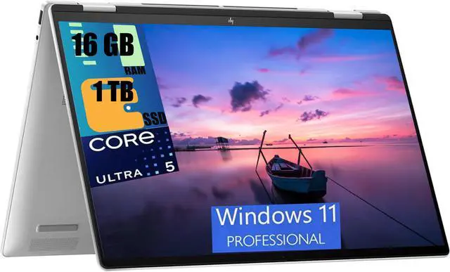 Main image of HP Envy x360 2-in-1 16 Laptop, 16" WUXGA Touchscreen, Intel Core Ultra 5 125U 12 Cores Processor, Intel Integrated Graphics, 16GB  DDR4  1TB PCIe SSD, Backlit KB, Bluetooth 5.3, Windows 11 Pro