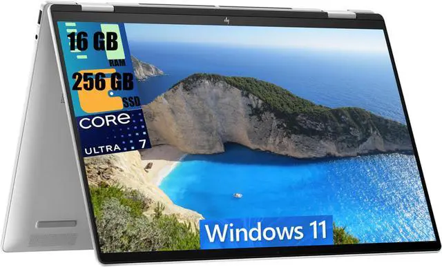 Main image of HP Envy x360 2-in-1 16 Laptop, 16" WUXGA Touchscreen, Intel 12-core Ultra 7 155U Processor, Intel Iris Xe Graphics, 16GB  DDR4  256GB  PCIe SSD, Thunderbolt 4, Backlit Keyboard, Windows 11 Home
