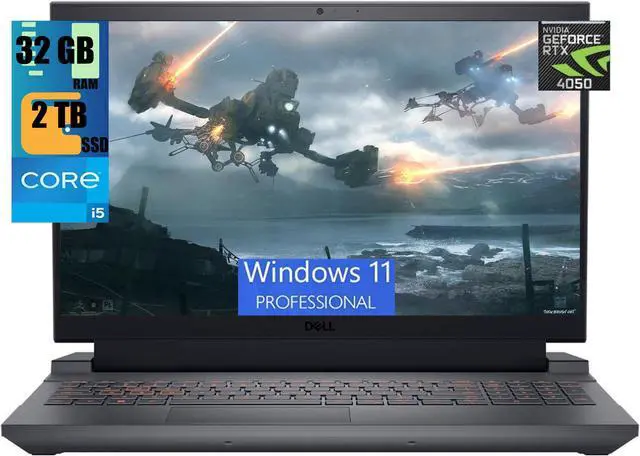 Main image of DELL G15 5530 15 Gaming Laptop, 15.6" FHD 165Hz Display, Intel 10-core i5-13450HX Processor, NVIDIA GeForce RTX 4050 6GB Graphic, 32GB DDR5  2TB PCIe SSD, Backlit Keyboard, Windows 11 Pro