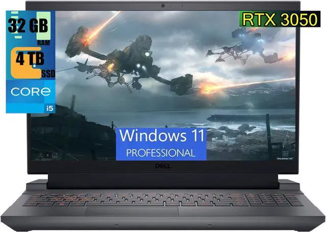 Main image of DELL G15 5530 15 Gaming Laptop, 15.6" FHD 120Hz Display, Intel 10-core i5-13450HX Processor, NVIDIA GeForce RTX 3050 6GB Graphic, 32GB DDR5  4TB  PCIe SSD, Backlit Keyboard, Windows 11 Pro