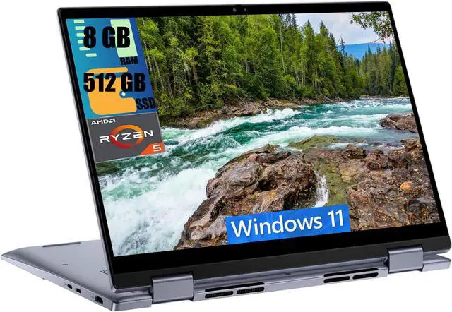 Main image of DELL Inspiron 14 7435 2-in-1 Laptop, 14" FHD+ Touchscreen, AMD Hexa-core Ryzen 5 7530U Processor, AMD Radeon Graphics, 8GB  DDR4  512GB  PCIe SSD, Backlit KB, Fingerprint, Windows 11 Home