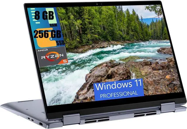 Main image of DELL Inspiron 14 7435 2-in-1 Laptop, 14" FHD+ Touchscreen, AMD Hexa-core Ryzen 5 7530U Processor, AMD Radeon Graphics, 8GB  DDR4  256GB  PCIe SSD, Backlit KB, Fingerprint, Windows 11 Pro