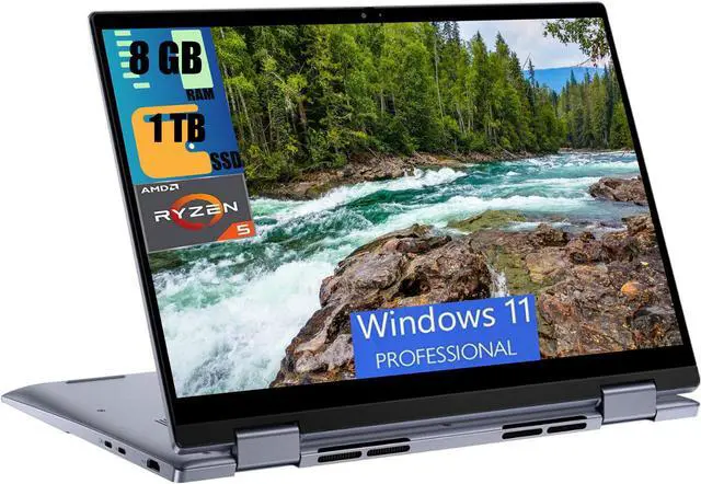 Main image of DELL Inspiron 14 7435 2-in-1 Laptop, 14" FHD+ Touchscreen, AMD Hexa-core Ryzen 5 7530U Processor, AMD Radeon Graphics, 8GB DDR4  1TB PCIe SSD, Backlit KB, Fingerprint, Windows 11 Pro