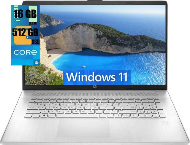 Main image of HP 17 Laptop, 17.3" HD+ Touchscreen, Intel Core i5-1334U 10 Cores Processor, Intel Iris Xe Graphics, 16GB DDR4  512GB PCIe SSD, Wi-Fi 6, Backlit Keyboard, Fingerprint Reader, Windows 11