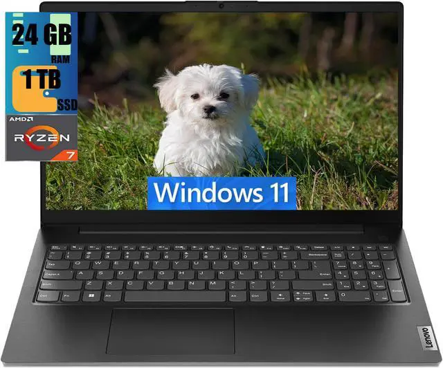 Main image of Lenovo V15 Business Laptop, 15.6" FHD Display, AMD Ryzen 7 7730U 8 Cores Processor , AMD Radeon Graphics, 24GB DDR4  1TB PCIe SSD, Numeric Keypad, HDMI, Webcam, Wi-Fi 6, Windows 11
